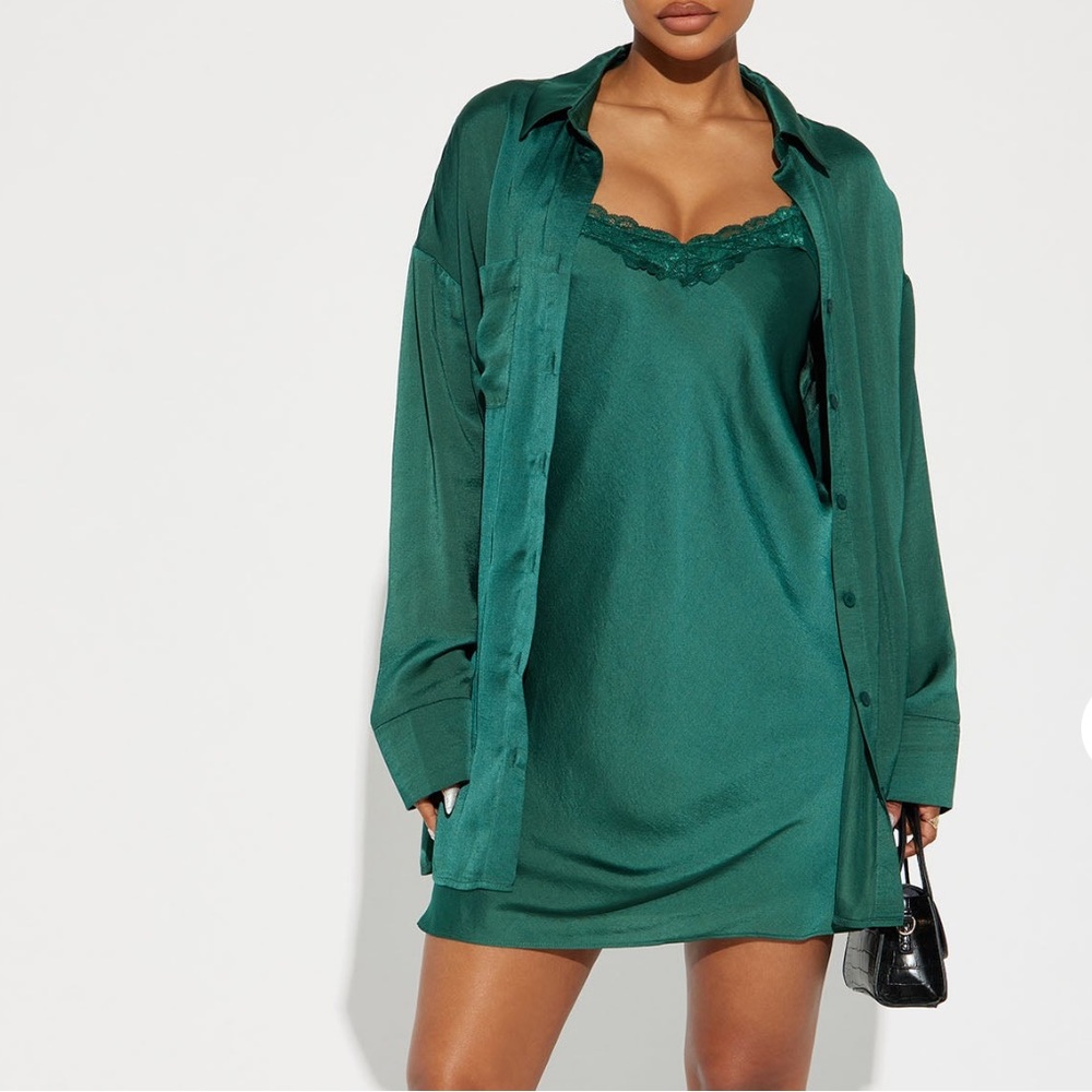 Fashion Nova Emerald Mini Dress Set